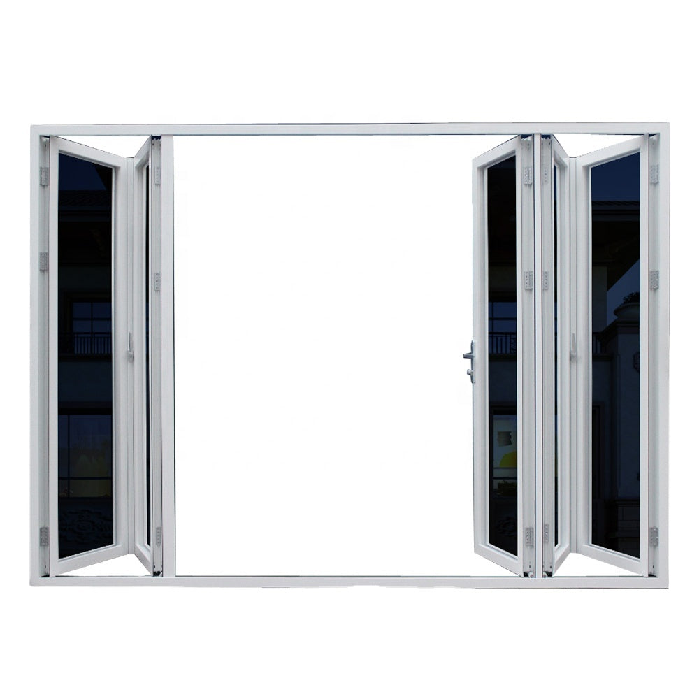 Superwu China Supplier Thermal Break Double Glazed Aluminium Bi Folding Doors Entry Doors Glass Doors