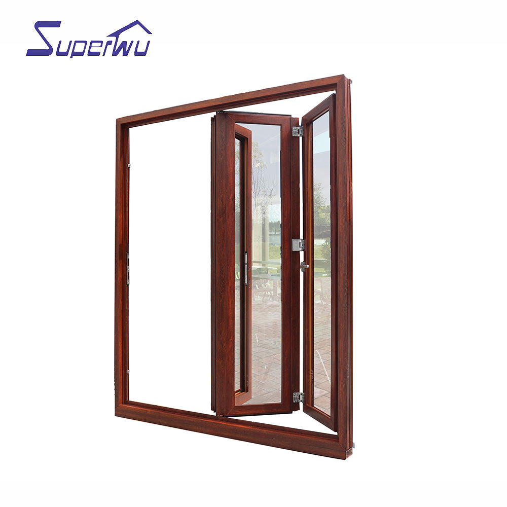 Superwu Nafs American Standard Aluminum Glass Door/folding Door System With Accordion Fly Screen