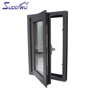 Superwu Australia Standard Thermal Break Modern Aluminum Casement Frame Glass Windows simple design