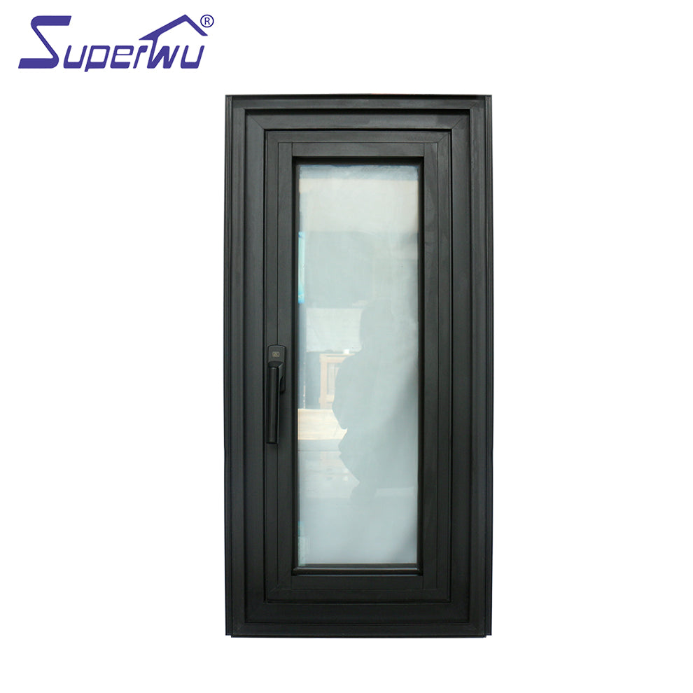 Superwu New Zealand markets french styles tinted glass aluminum casement window for commercial and residential with fin