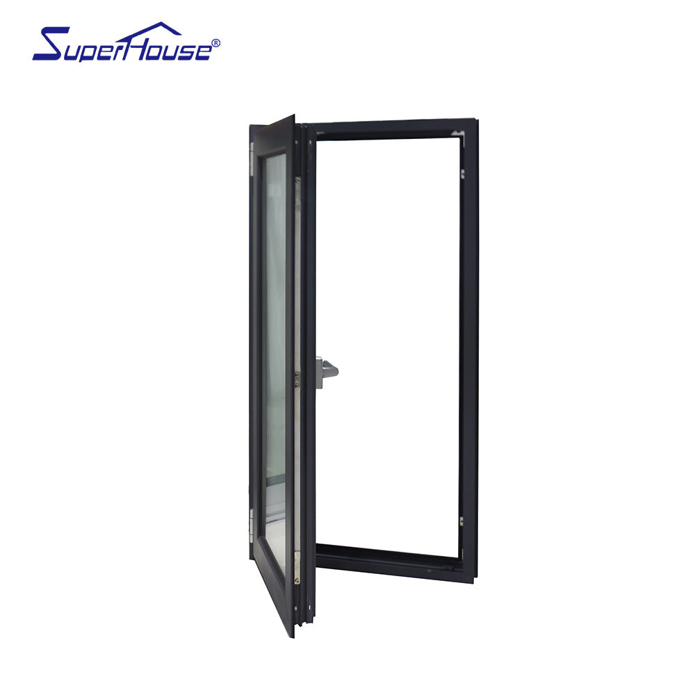 Superhouse Excellent Smooth Aluminum Framed Casement Window With Vertical Handle