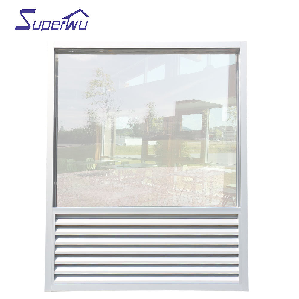 Superwu Aluminum windows sun shade aluminum powder coated window louver with fixed part