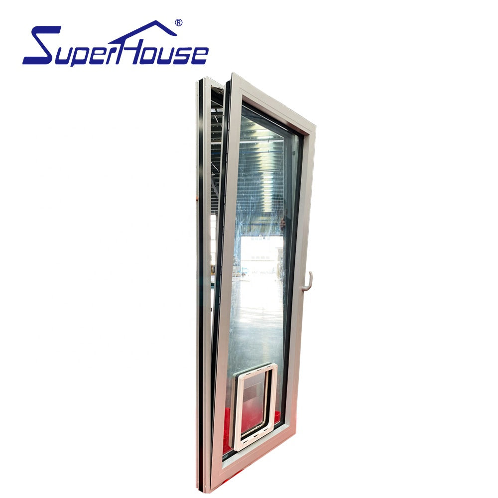 Superhouse New design pet door aluminum window with small door bottom for dog cat pass