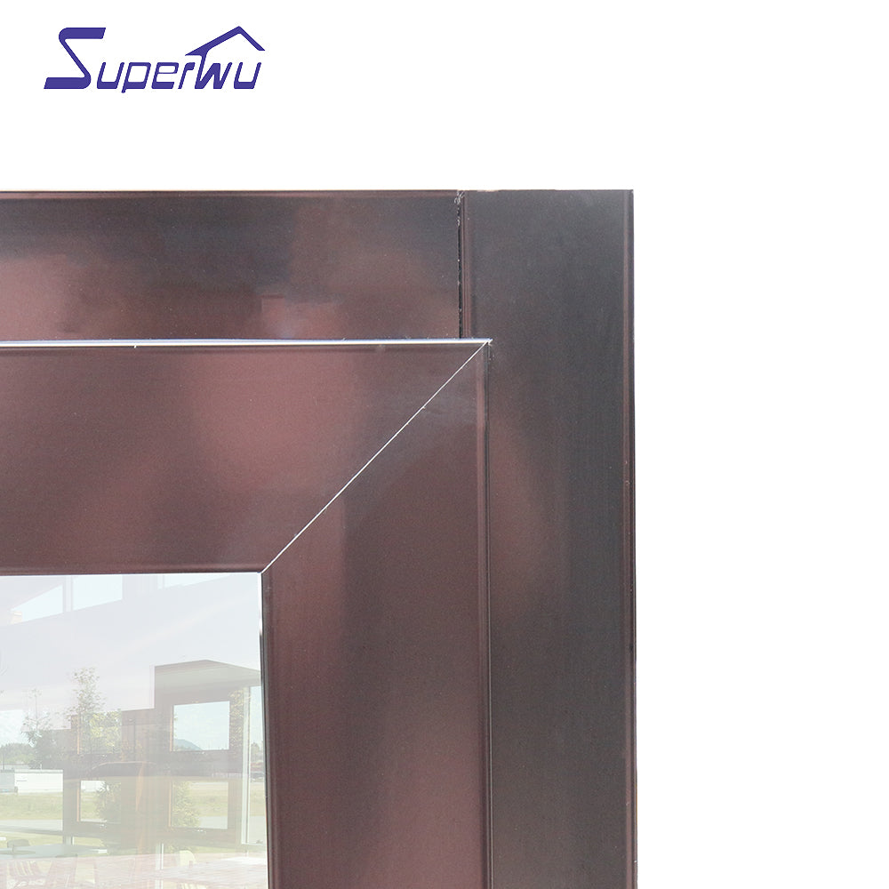 Superwu Australia standard awning window thermal break aluminum window coffee color profile with high quality
