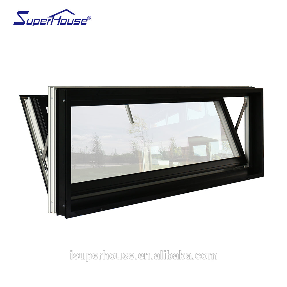 Superhouse two color straight handle open aluminum glass internal awning tilt window