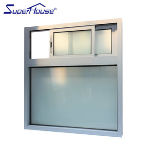 Superwu Australia standard frosted glass sliding windows with fixed windows tempered glass windows