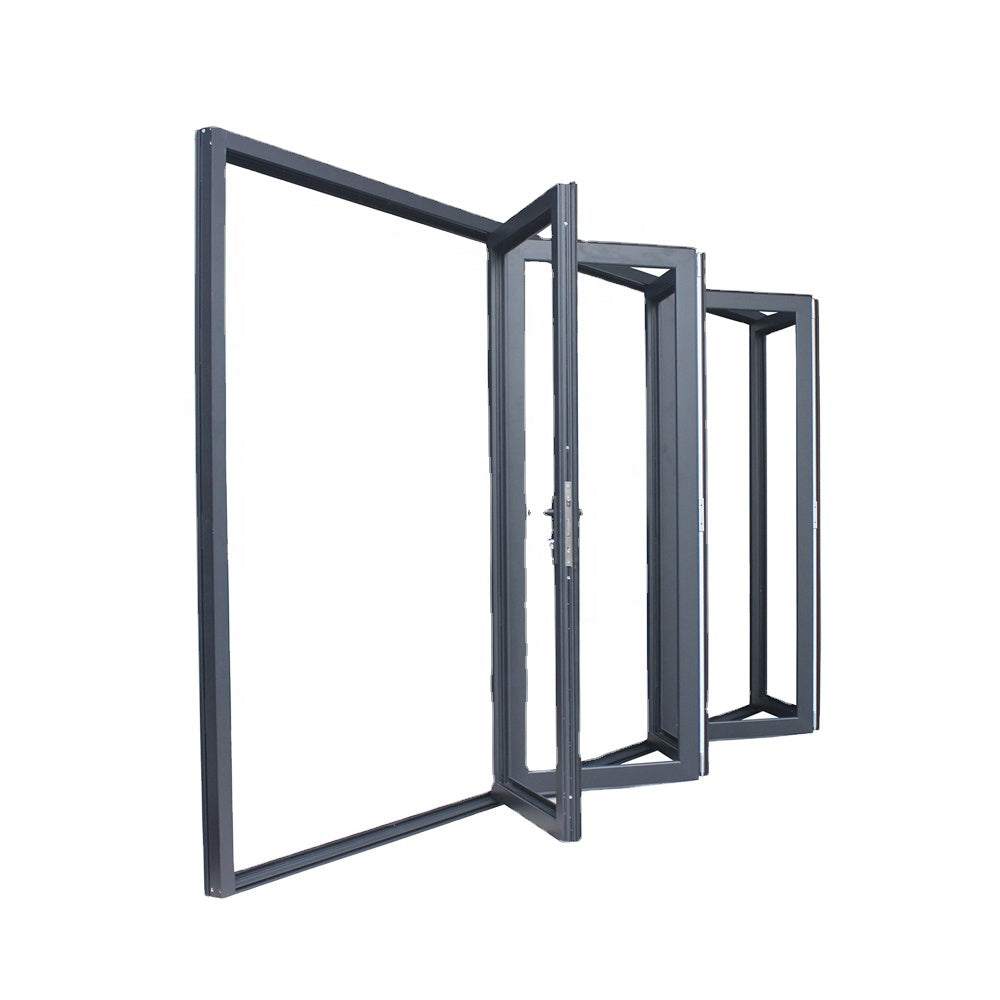 Superwu Powder Coated Aluminum Energy Saving Tempered Double Glass folding door