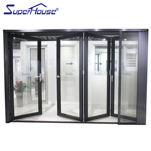 Superhouse AAMA standard exterior aluminum folding glass door with flush sill design