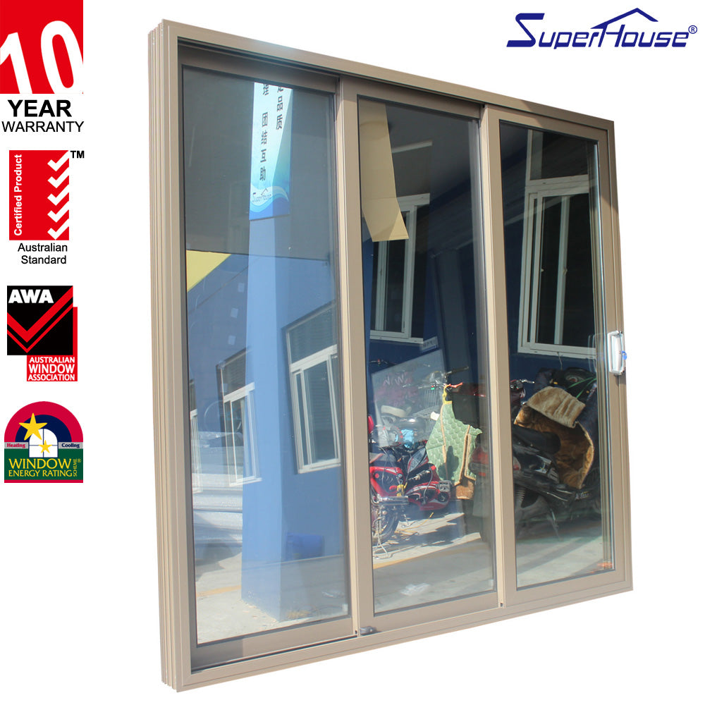 Superhouse New design windows doors aluminium frame glass sliding door security sliding door