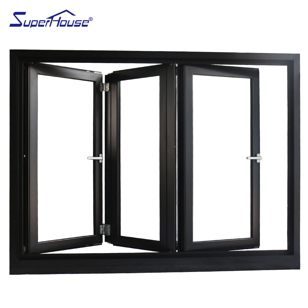 Superhouse black color aluminium folding window