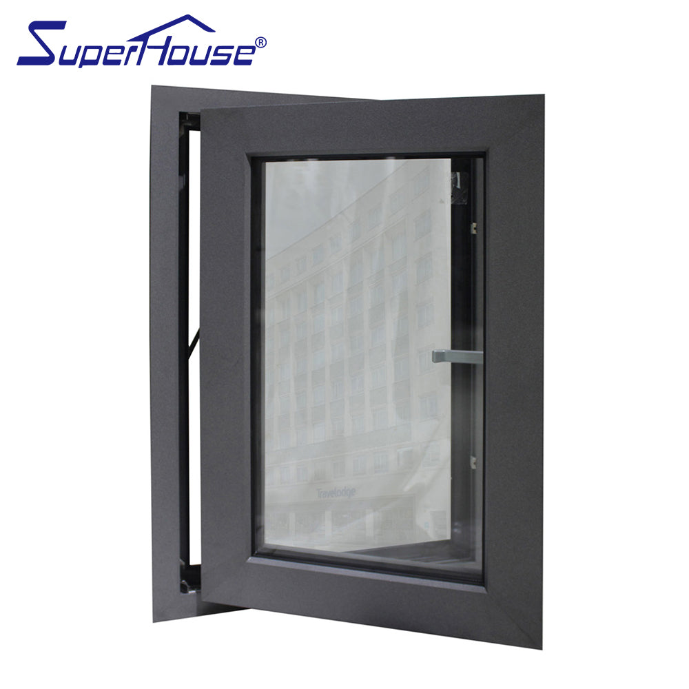 Superhouse North America NFRC and NOA standard high quality large toughened glass aluminum casement windows