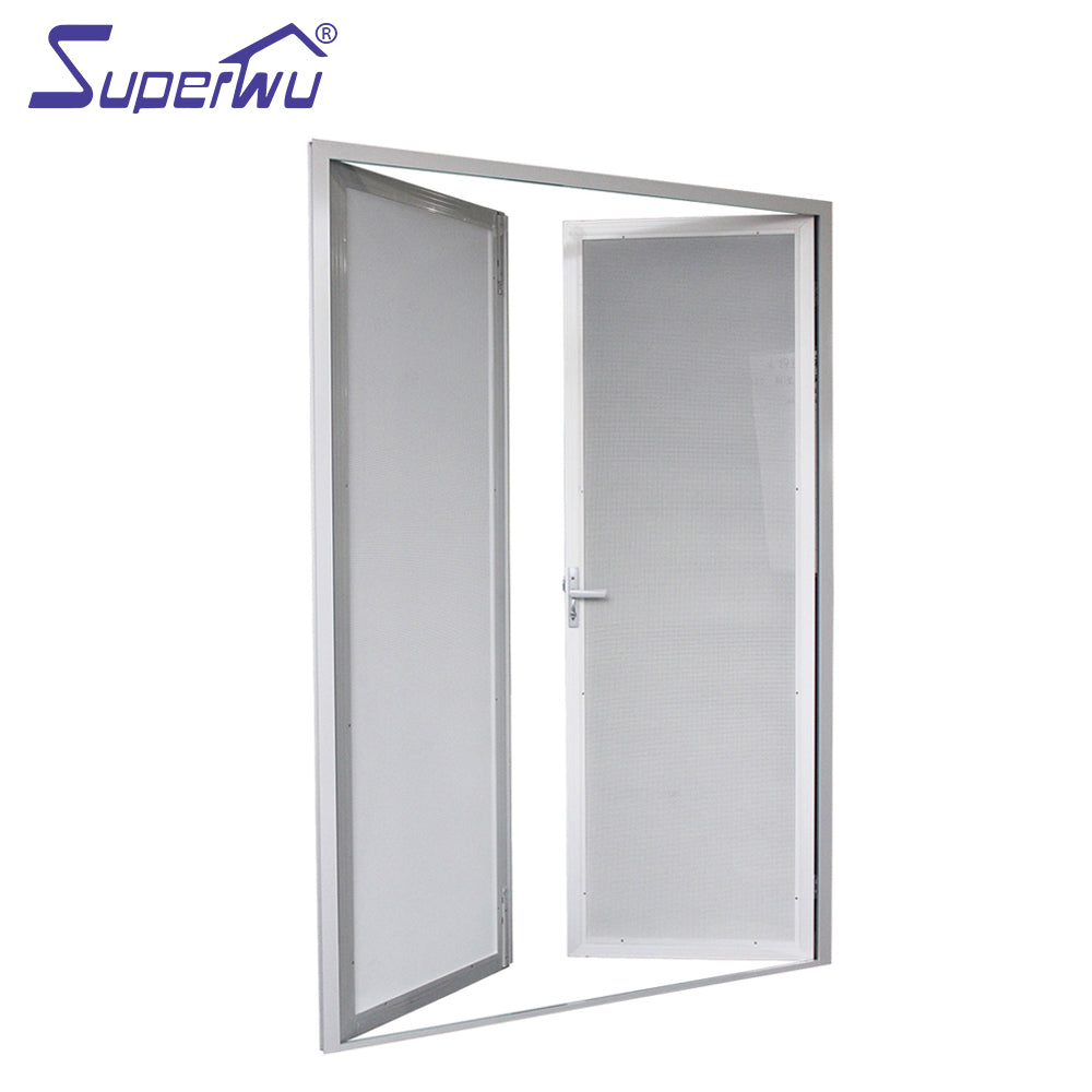 Superwu Double security flyscreen casement door aluminum security mesh hinge door