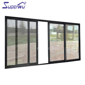 Superwu Factory price manufacture 2 tracks sliding glass aluminum window price for nepal market