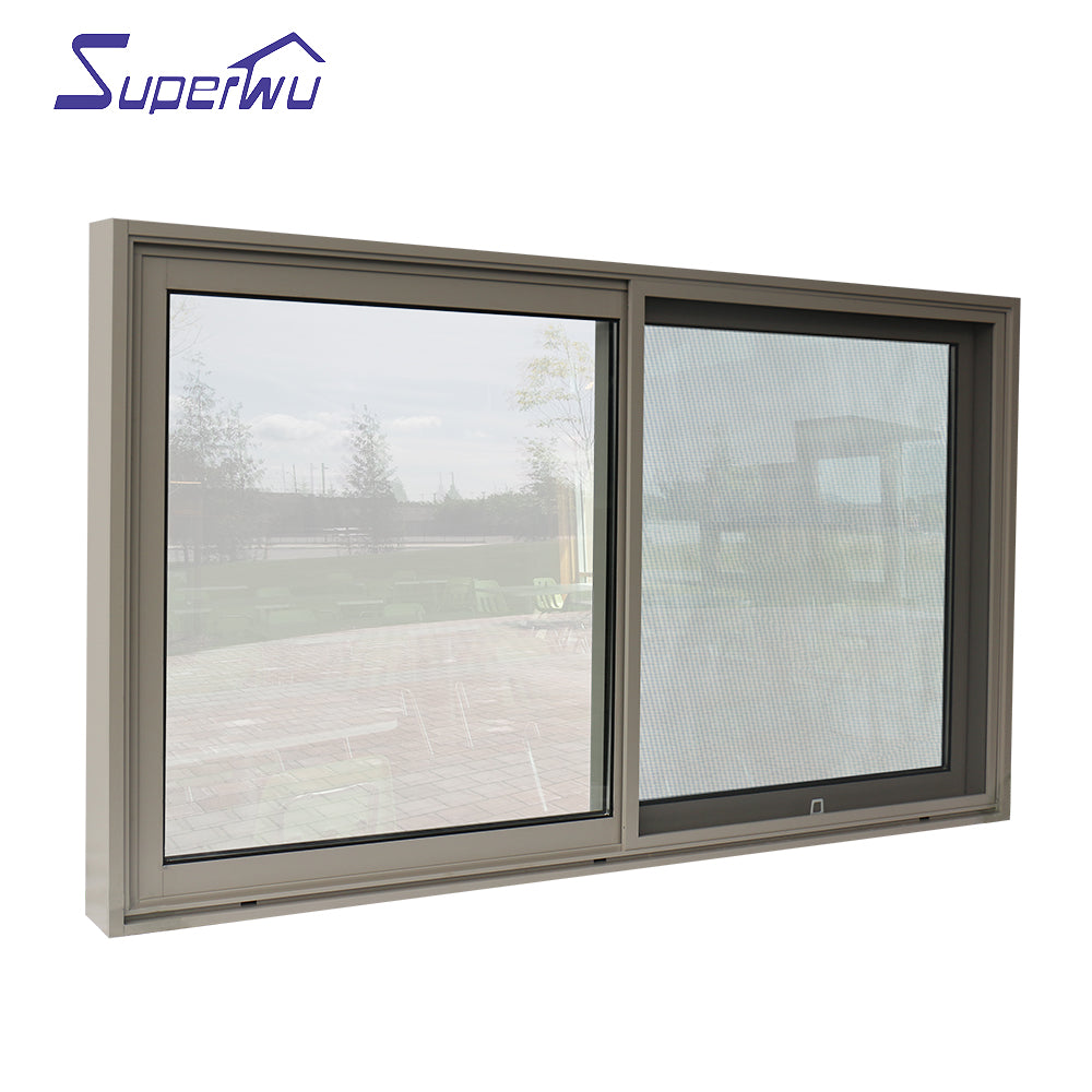 Superwu Factory Cheap Price aluminum sliding window with double tempered glass aluminium 2 panels sliding windows