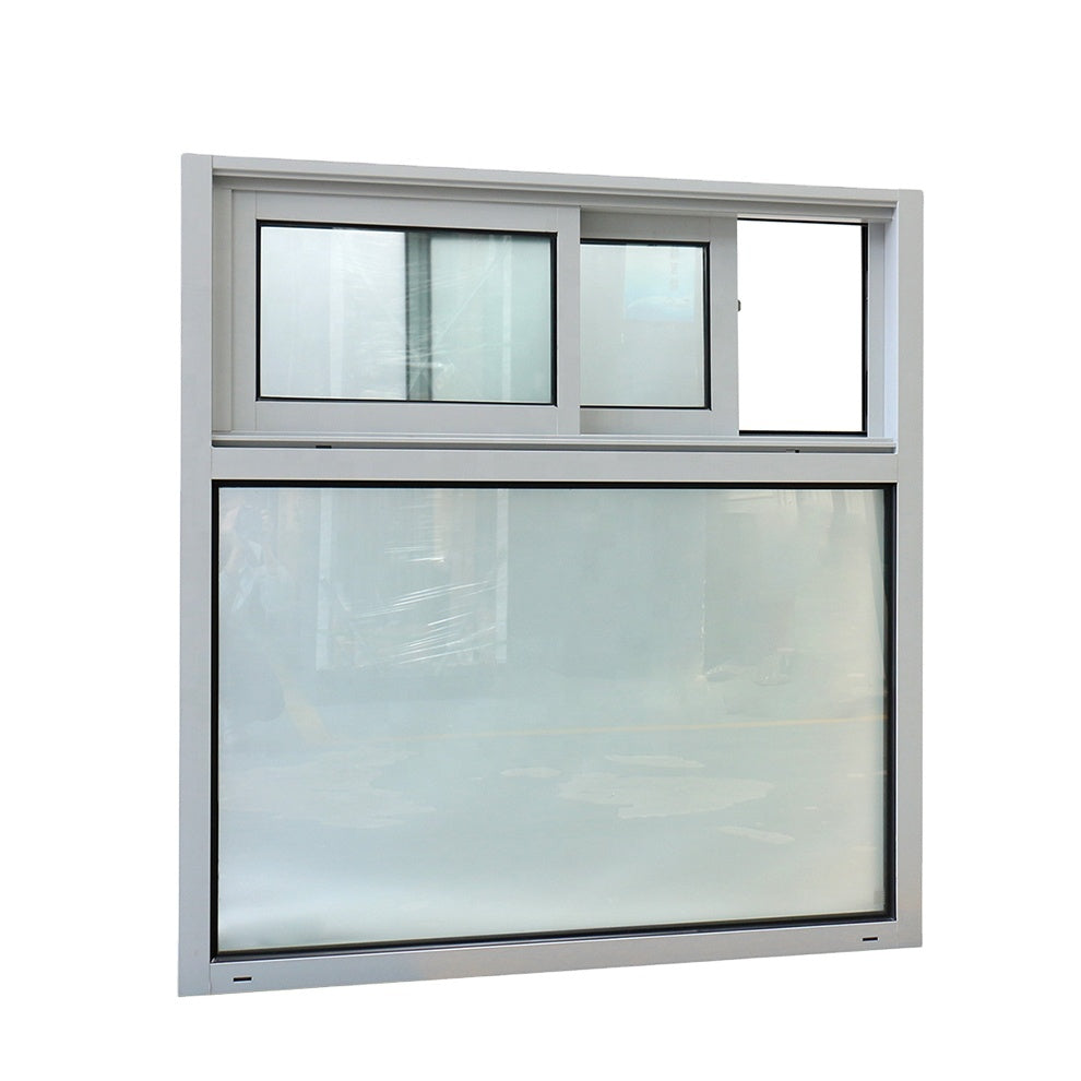 Superwu Australia standard frosted glass sliding windows with fixed windows tempered glass windows