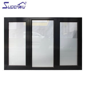 Superwu Double glass aluminum casement windows for home building high quality profiles swing windows