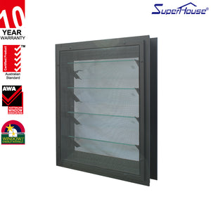Superhouse Commerical grade adjustable glass louvre with stainless steel mesh