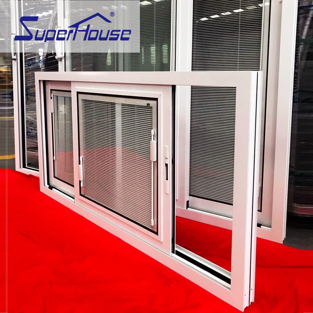 Superhouse Aluminum sliding glass door with insert blinds for villa project