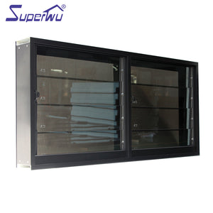 Superwu Glass louver anti-theft bar design aluminum security doors and Windows