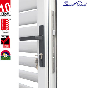 Superhouse AS2047 NFRC AAMA NAFS NOA standard commercial aluminium louver swing door