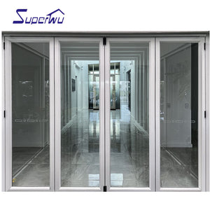 Superhouse China supplier impact resistance aluminium wind proof exterior accordion bifold doors