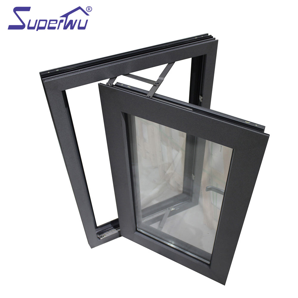 Superwu Australia Standard Thermal Break Modern Aluminum Casement Frame Glass Windows simple design
