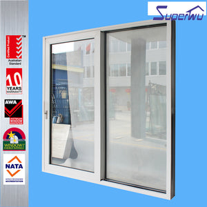 Superwu Simply white color sliding window with the lowest price aluminum sliding windows and doors Australia standard AS2047