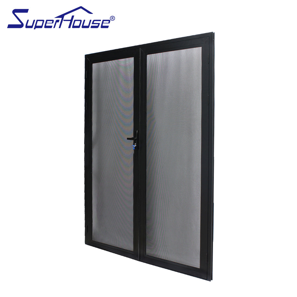 Superwu Factory direct sale hinge door stainless steel security mesh two panels french door
