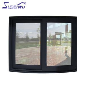 Superwu Aluminum window manufacturer supply double panel tempered glass sliding window with 10 years warranty
