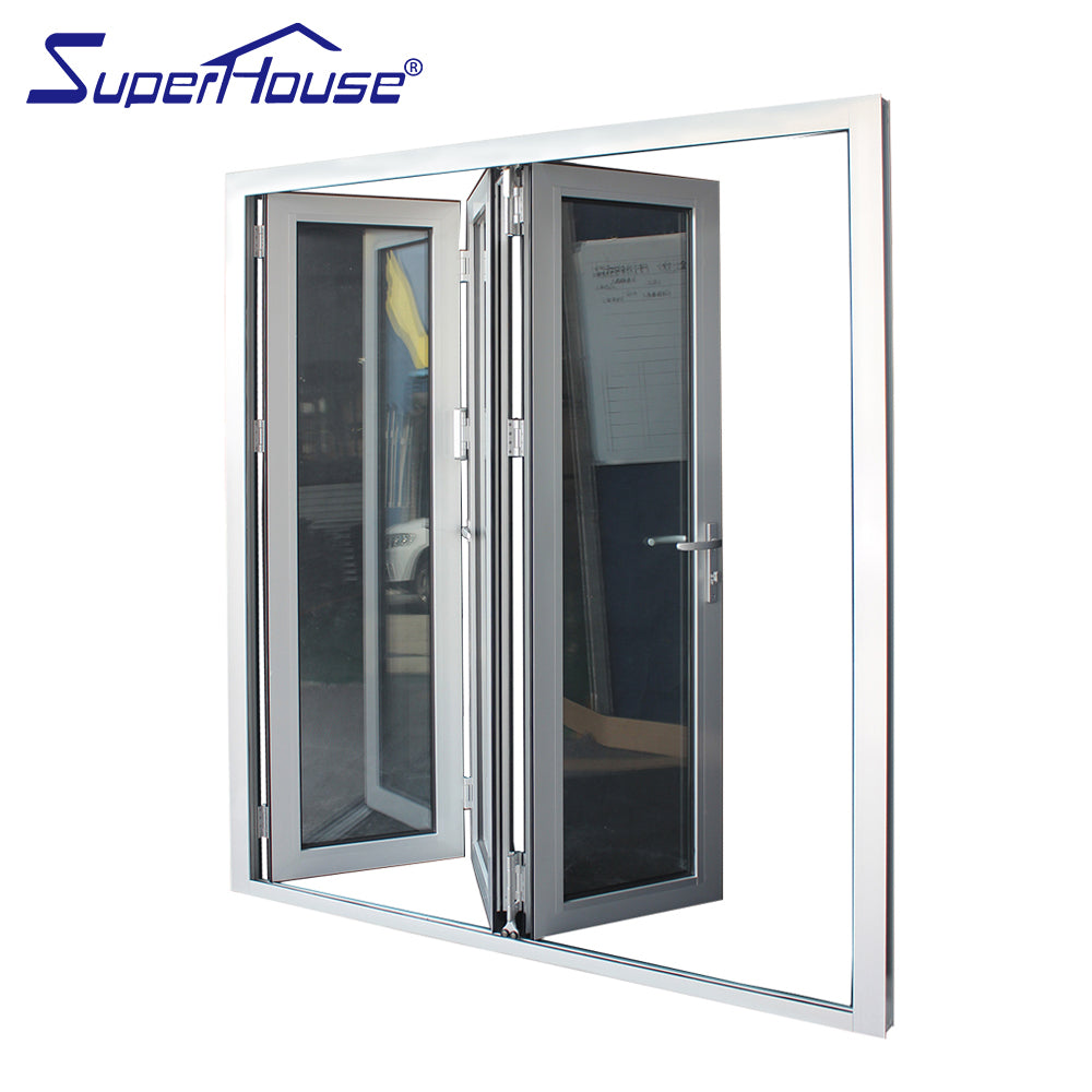 Superhouse Exterior safety glass aluminium bifold doors