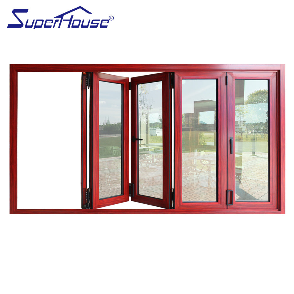 Superhouse AS2047 NFRC AAMA NAFS NOA standard wood color thermal break lowes glass interior folding doors