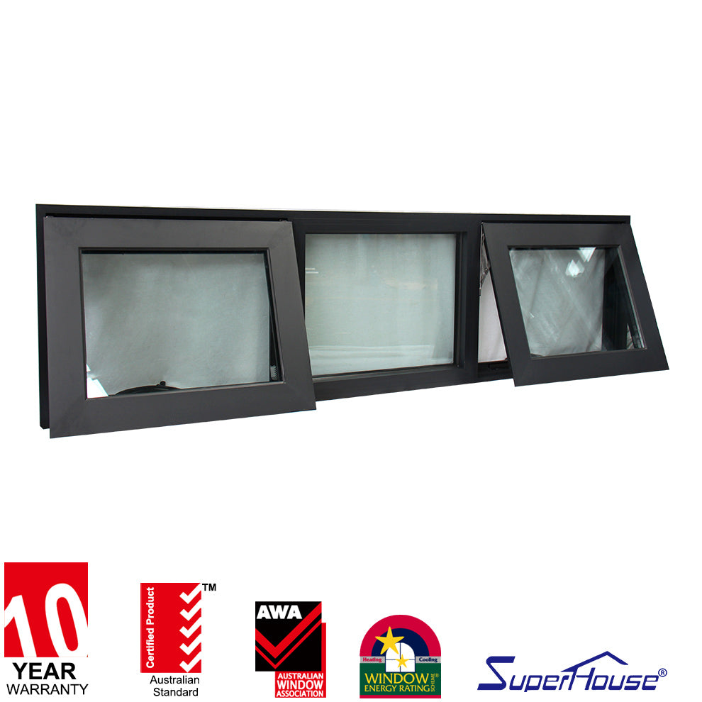 Superhouse Safety glass awning type black window