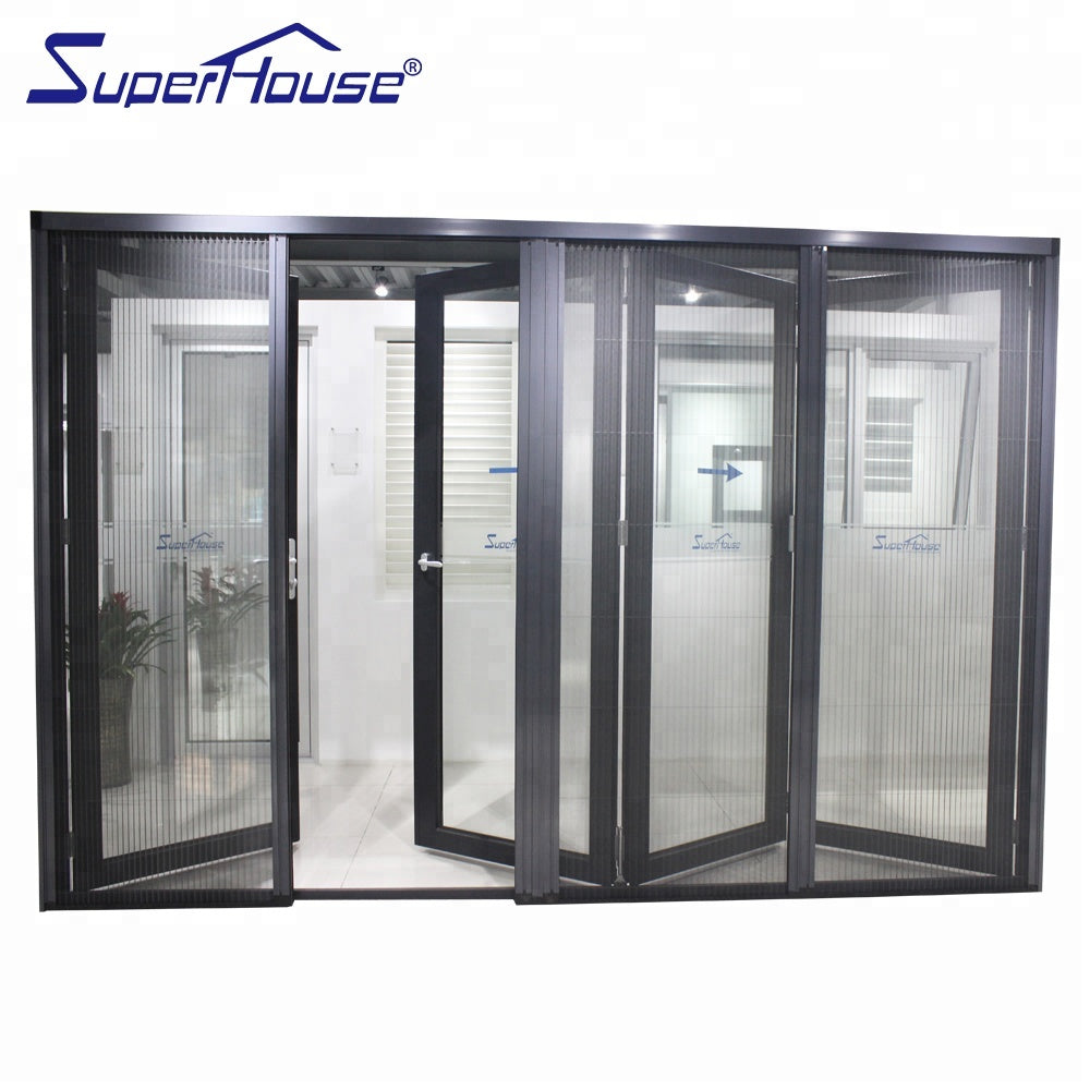 Superhouse AAMA standard exterior aluminum folding glass door with flush sill design