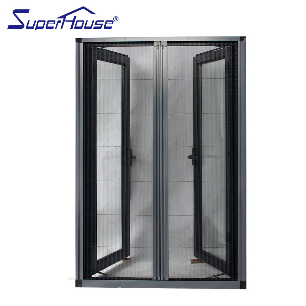 Superhouse USA Standard temper glass aluminum frame casement windows with mosquito net