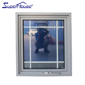 Superhouse Safety glass silver color awning aluminium windows