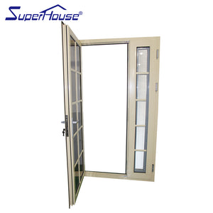 Superhouse AS2047 NFRC AAMA NAFS NOA standard double glass aluminium swing doors kitchen