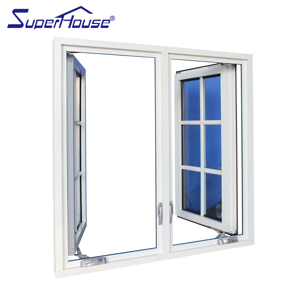 Superhouse North America NFRC and NOA and Australia AS2047 standard powder coating double glass spa100 casement window