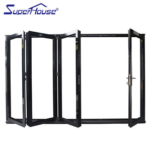 Superhouse AS2047 NFRC AAMA NAFS NOA standard double glass Stainless steel hinges folding sliding doors