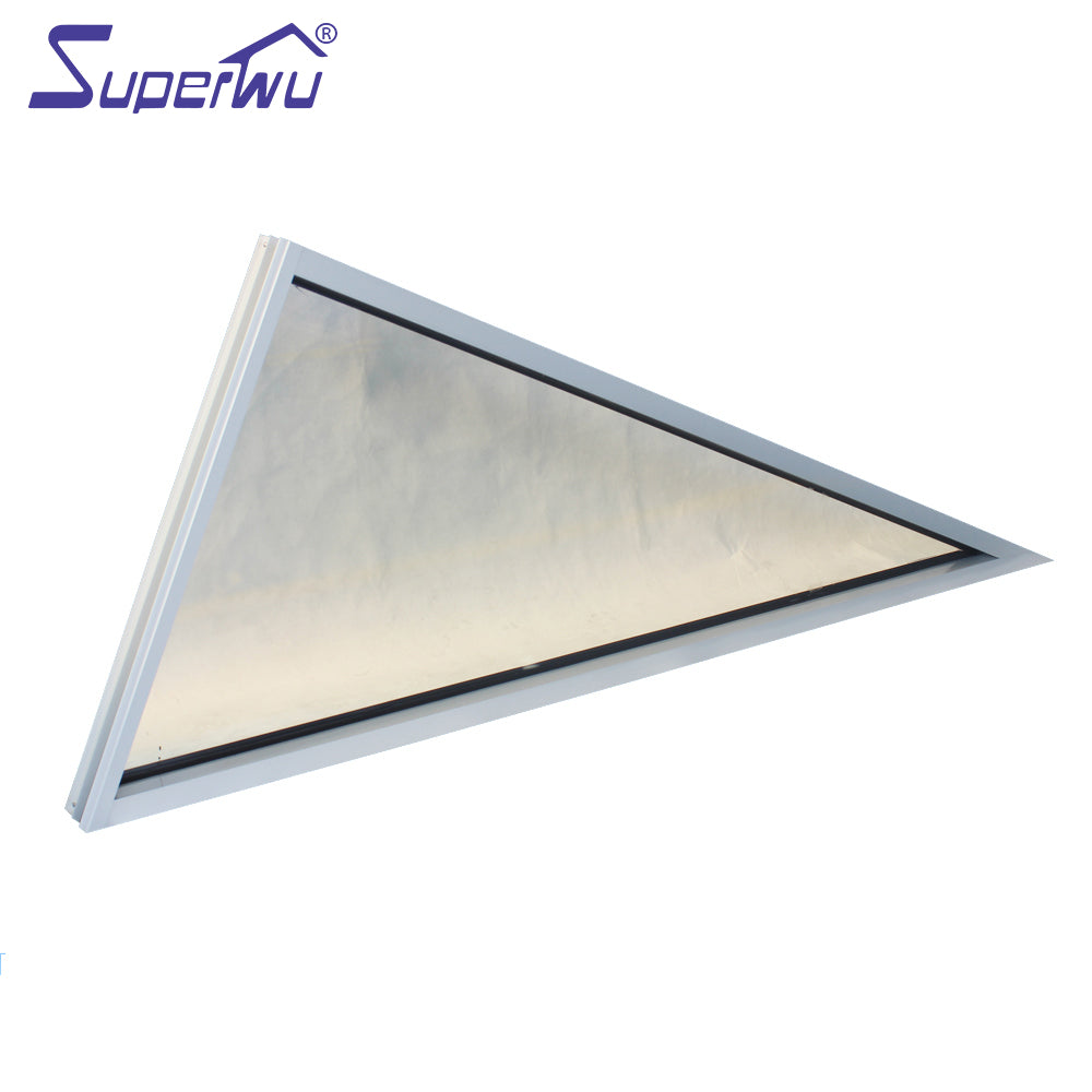 Superwu aluminum triangle window design with double glass