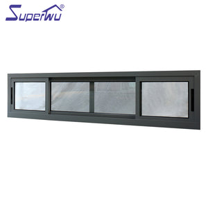 Superwu Aluminum Black Thermal Break Sliding Windows New Design American Style Vertical Sliding Windows