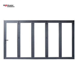 Superhouse NFRC AS2047 standard cheap internal external 5 panel aluminium bi fold folding folded balcony patio doors