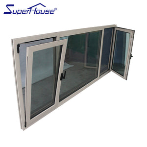 Superhouse EU USA Australia market fire rated aluminum tilt turn window with stainless steel flynet