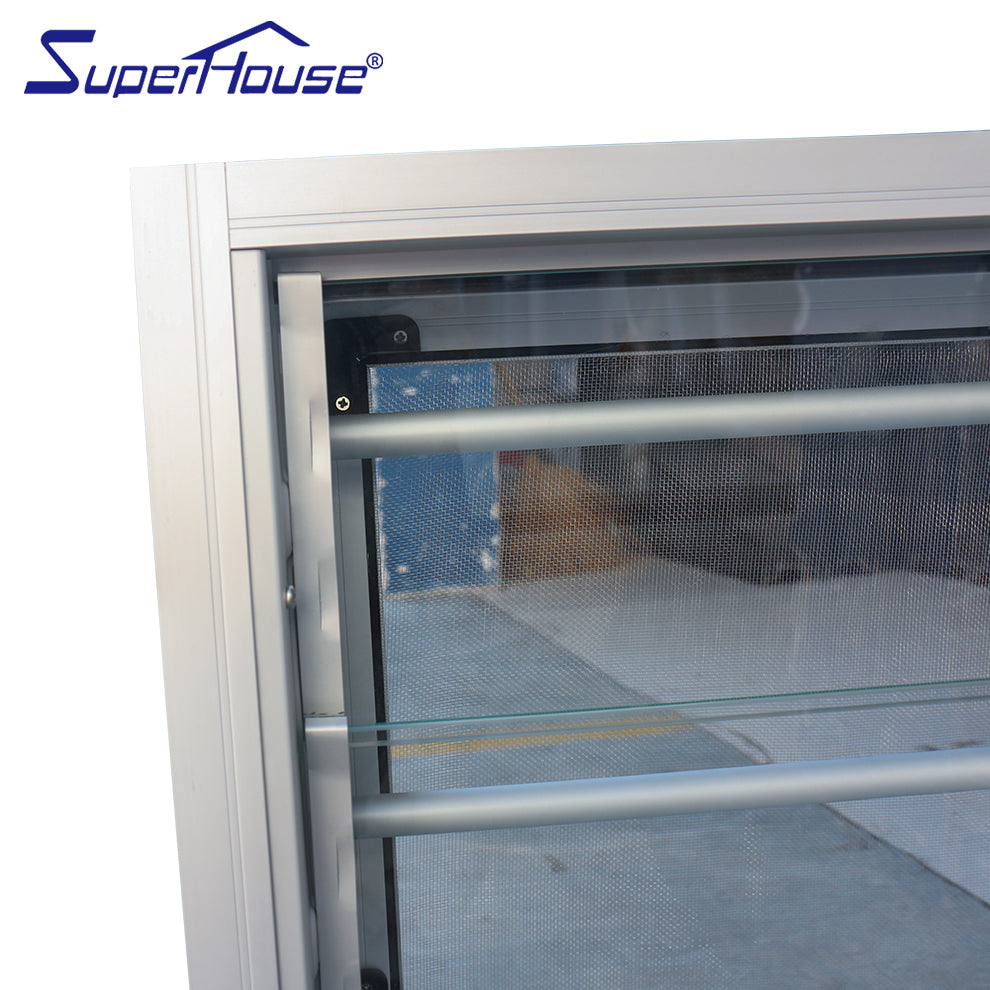 Superhouse Air conditioner waterproof aluminium super clear openable louvered window with security bar