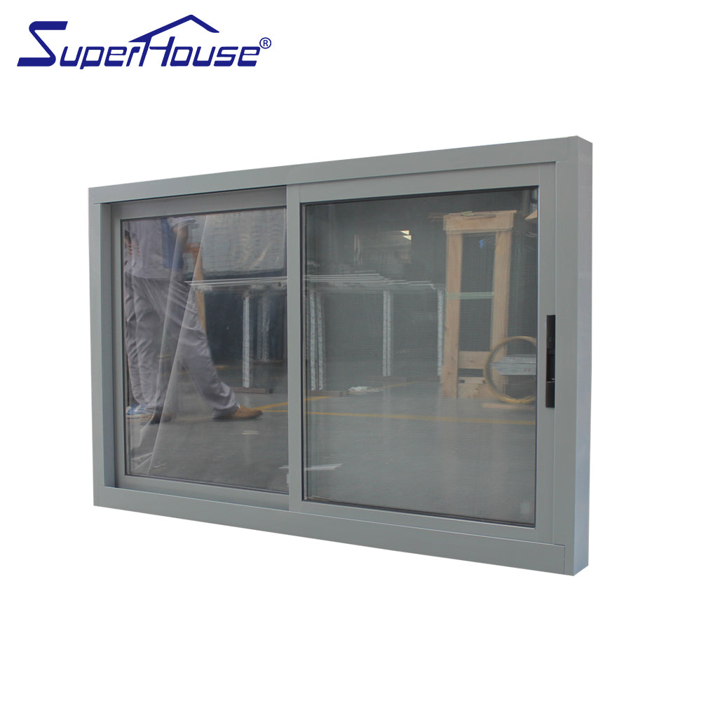 Superhouse aluminium frame sliding glass window with mosquito net sliding window