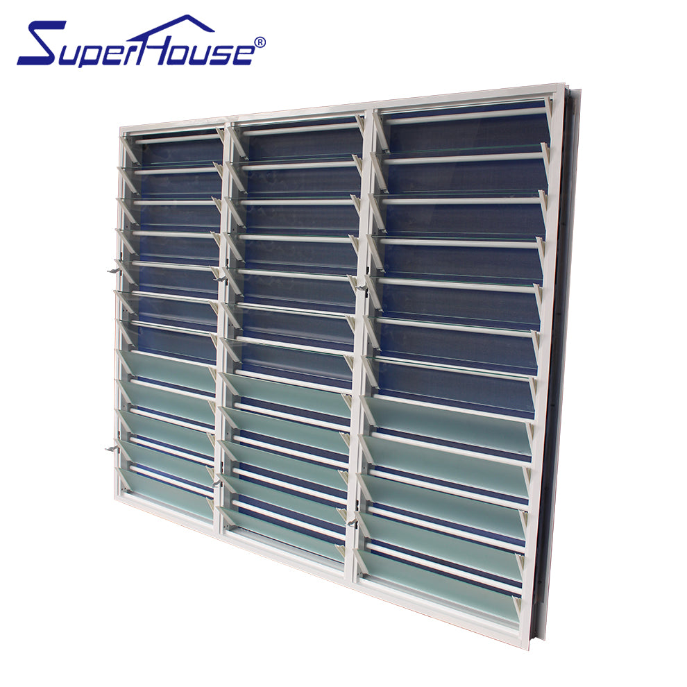 Superhouse aluminium glass louvers window glass windows for homes adjustable shutters