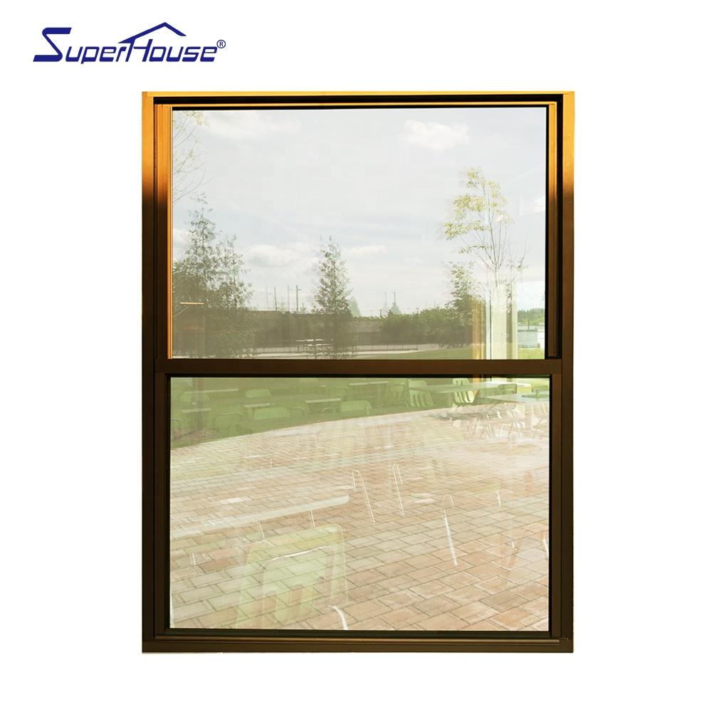 Superhouse USA AAMA standard most popular bronze color single hung aluminum window with 10 years warranty