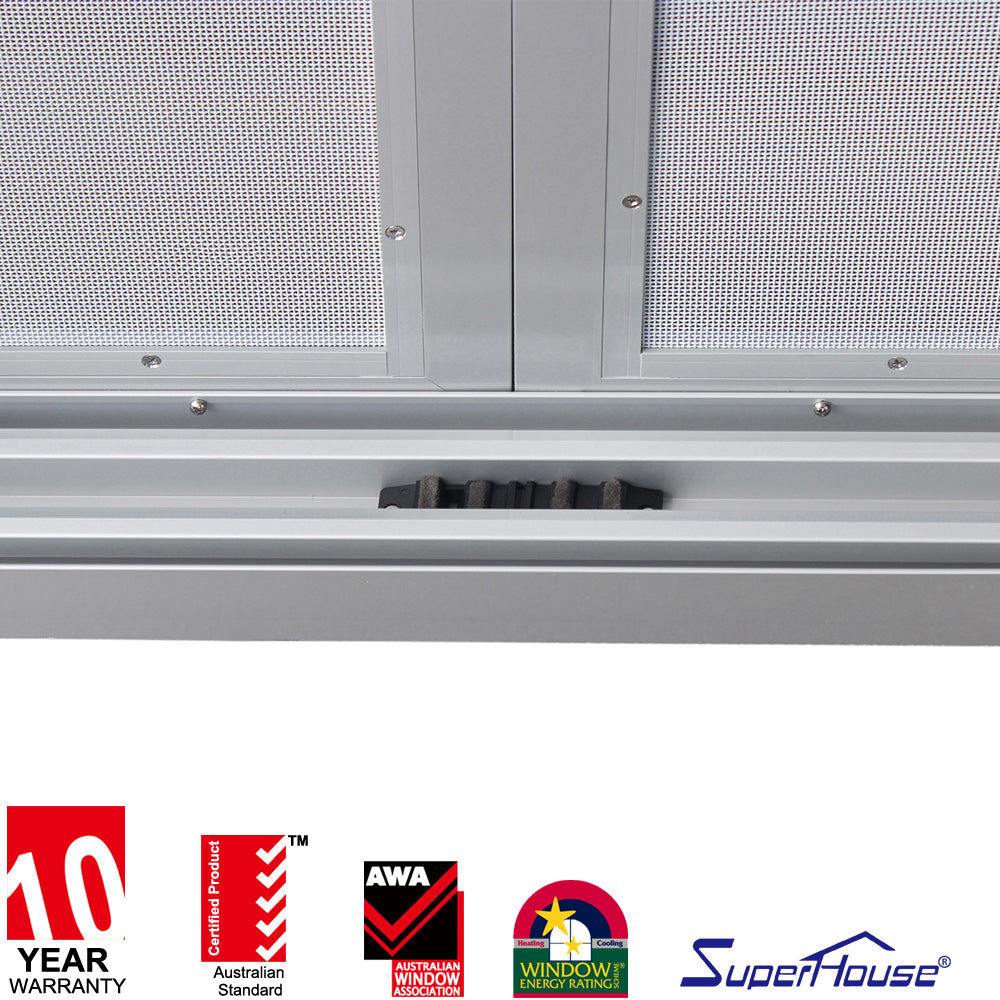 Superhouse wall window design hurricane impact Aluminium Sliding Window with fiberglass flyscreen