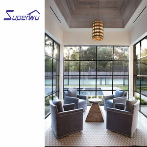 Superwu New design australian standard large viewing angle fixed window balcony glass windows