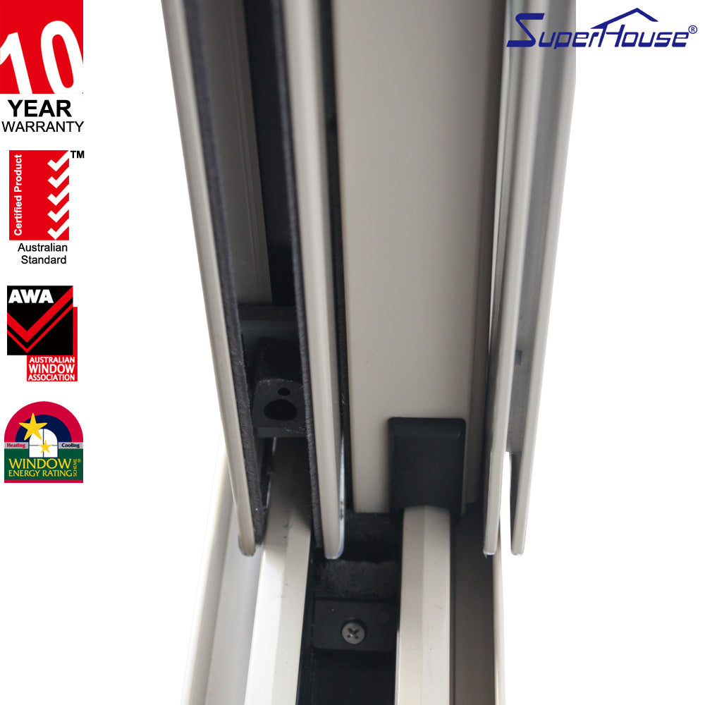 Superhouse AS2047 thermo break aluminum profile sliding window with insulating glass