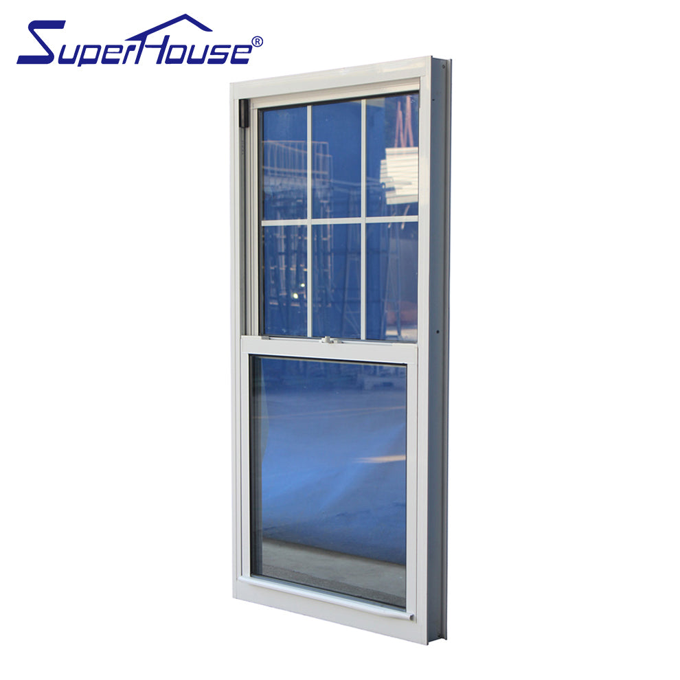 Superhouse Double glazed low-e glass single hung windows with grill